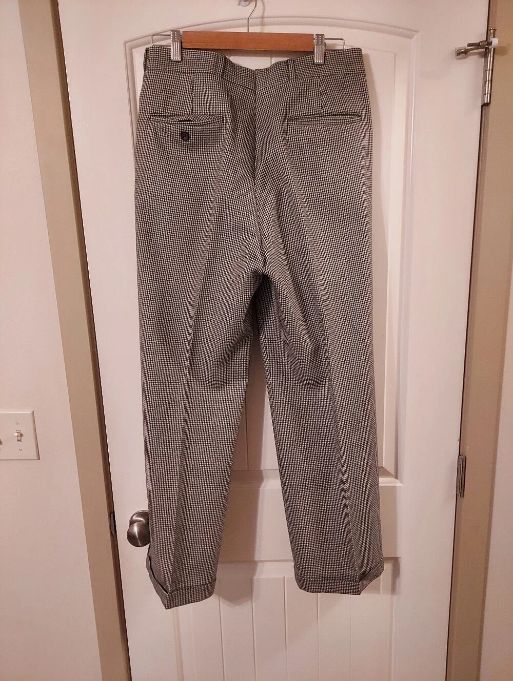 Vintage Wool Houndstooth Trousers